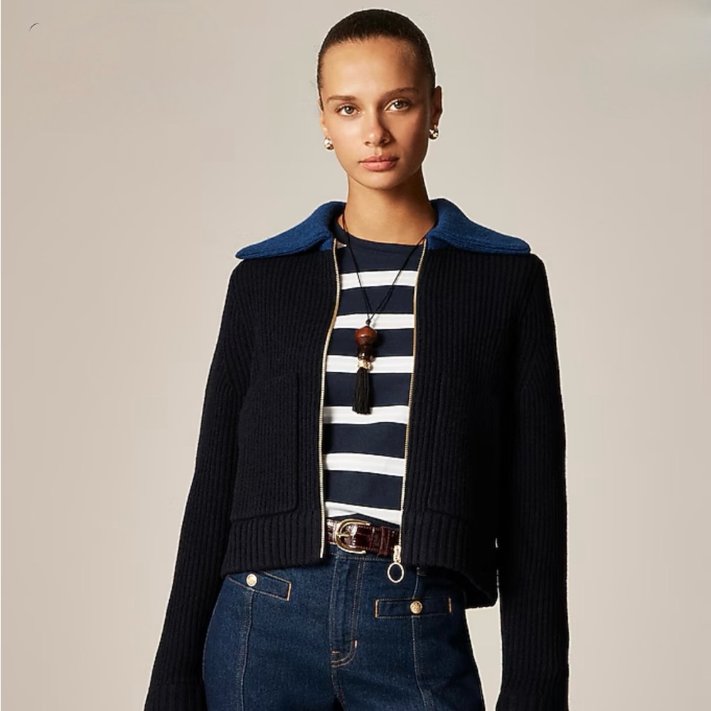 NWT JCrew Merino Wool Zip Up